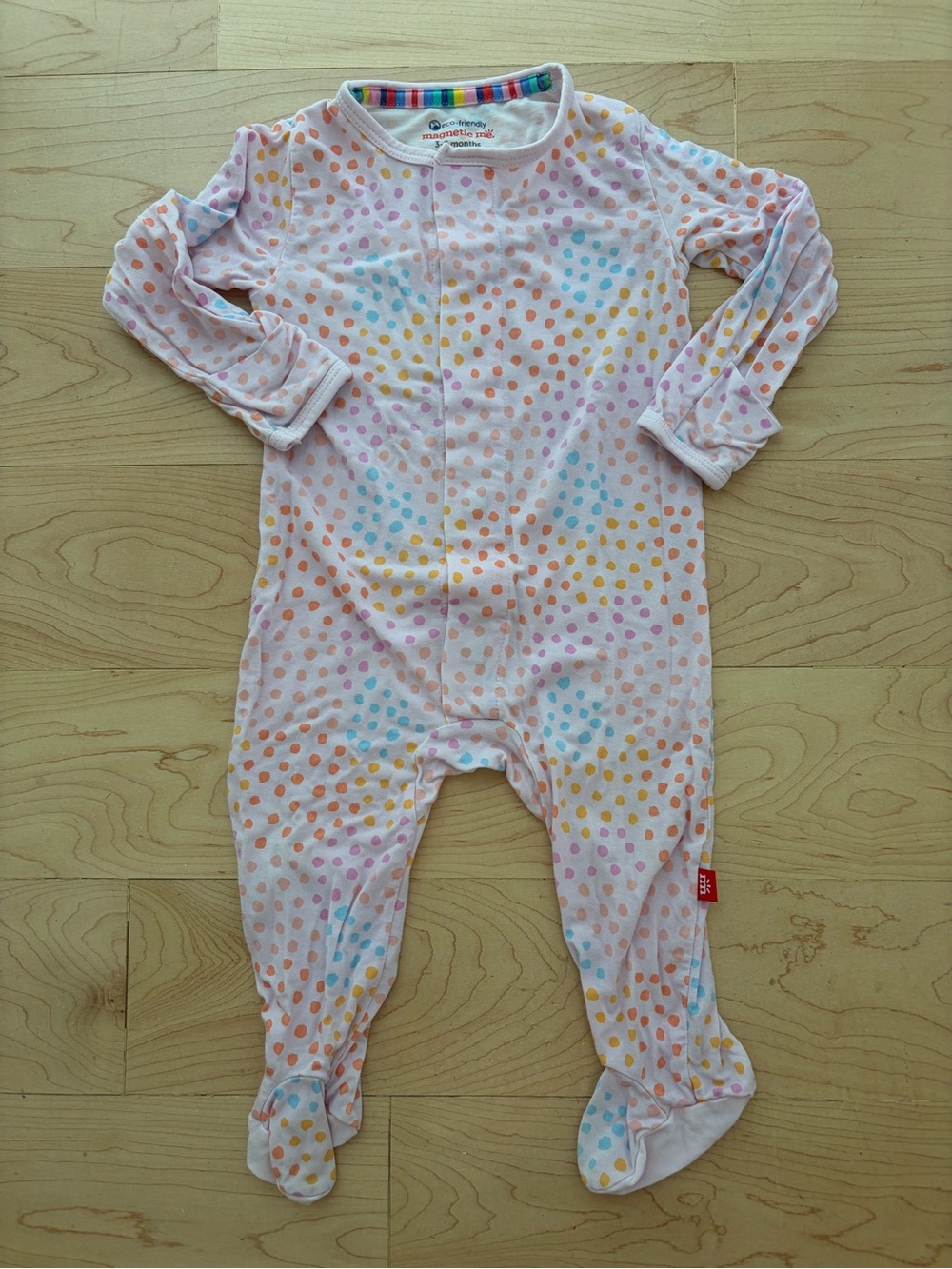 magnetic me Pink Polka Dot Footie Pink & Multi 3-6 Months